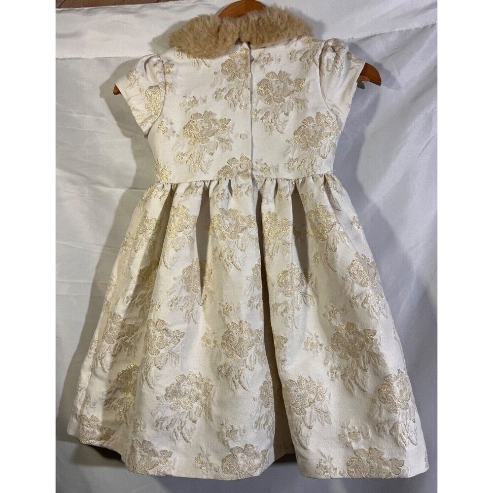 Janie & Jack Dress White Faux Fur Collar Tulle Holiday Party Size 7 Years    E14 - Picture 2 of 7